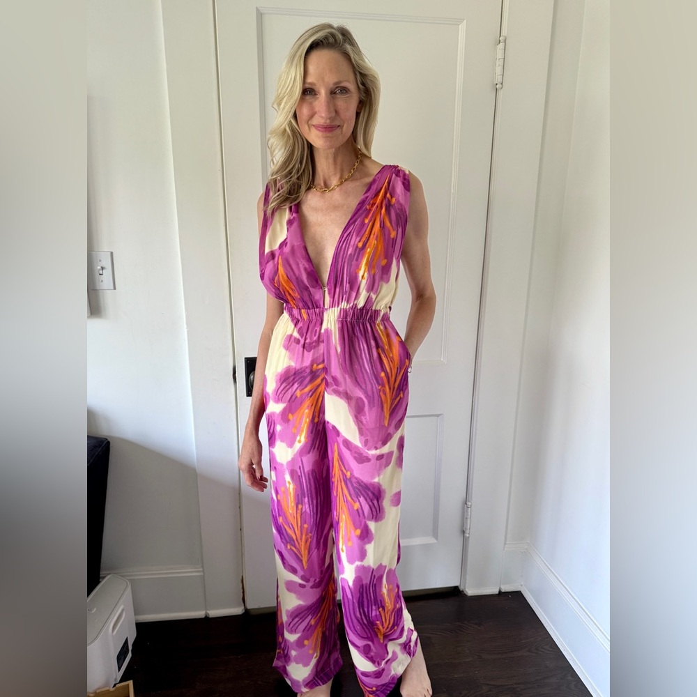 Vibrant Purple and Orange Jumpsuit